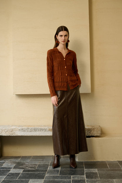 Lightweight pointelle cardigan