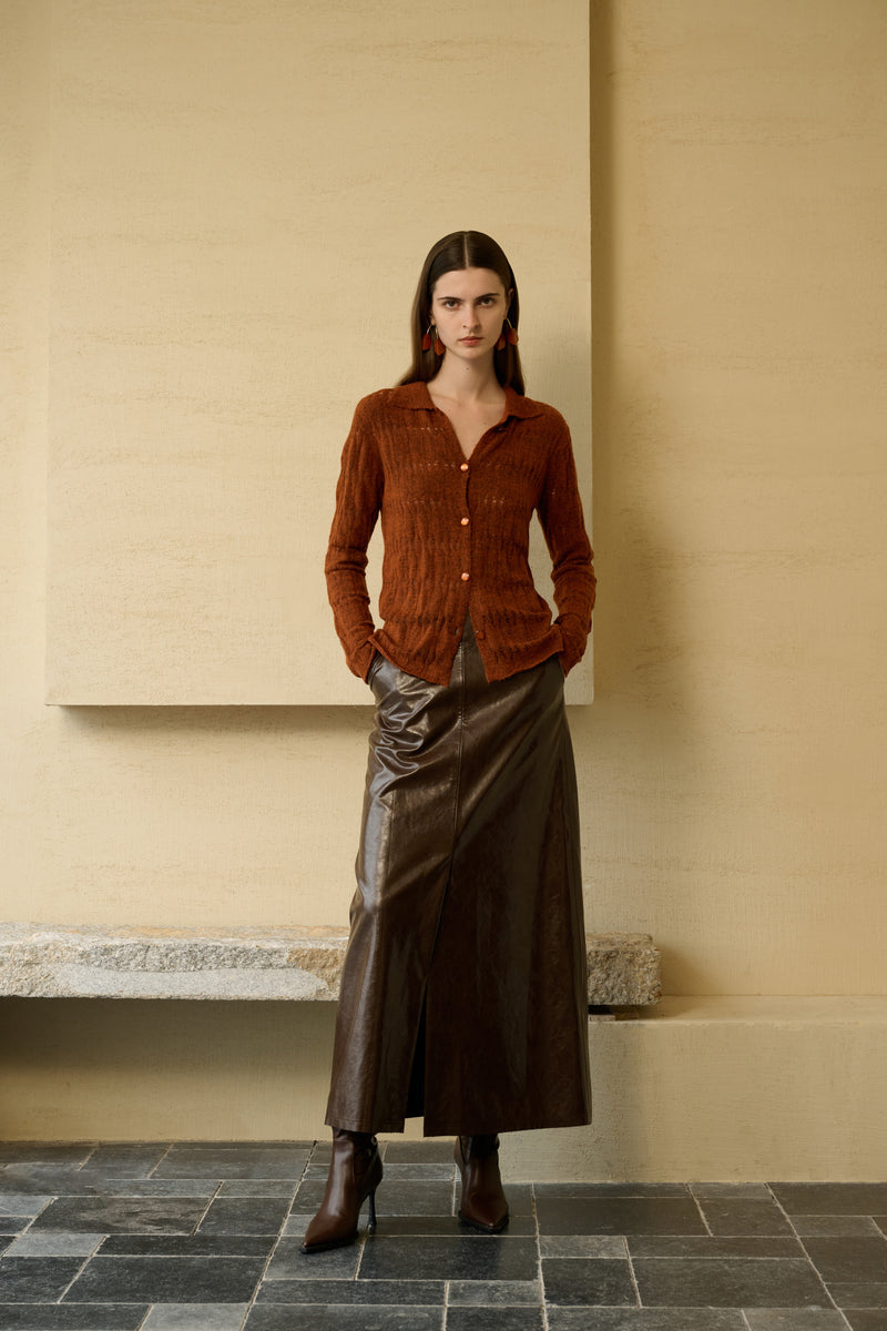 Lightweight pointelle cardigan