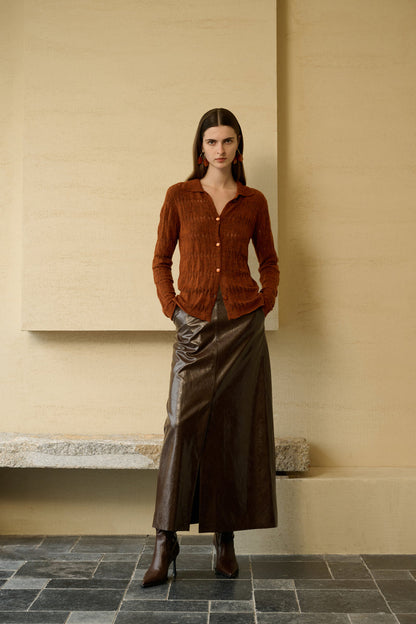 Lightweight pointelle cardigan