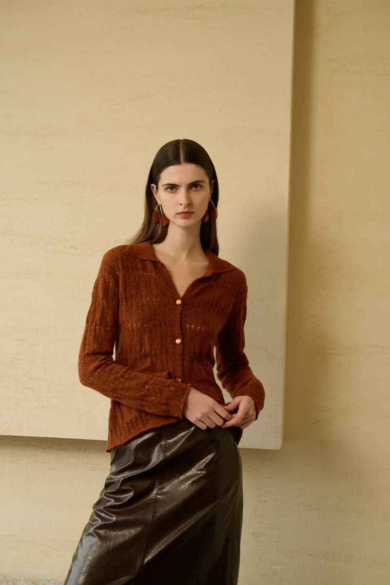 Lightweight pointelle cardigan