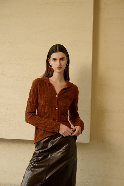 Lightweight pointelle cardigan