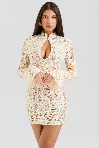 Élise Aurelia Lace Cutout Mini Dress