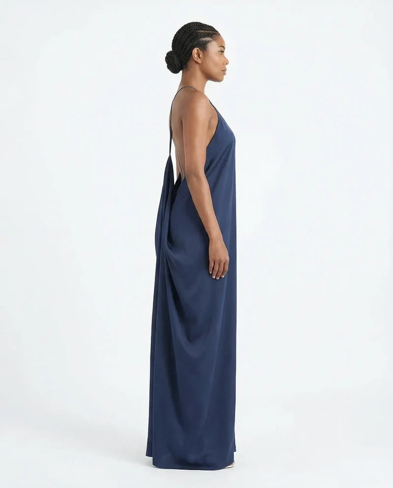Élise Backless Fluid Maxi Dress