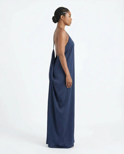 Élise Backless Fluid Maxi Dress