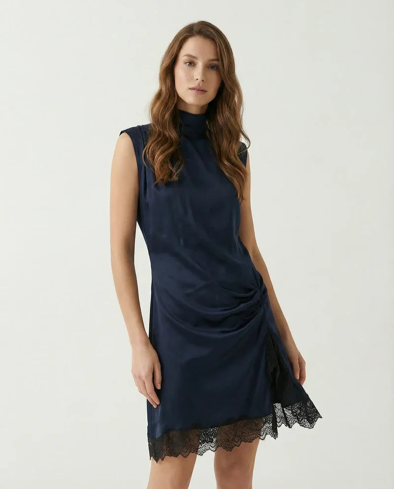 Élise Lace Trim Mini Dress