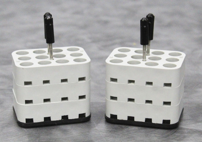 Lot of 2 Heraeus Sepatech Grey Rectangle Rotor Bucket Adapters 12 x 5-7mL
