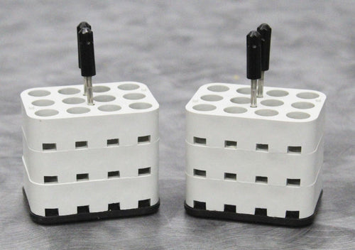 Lot of 2 Heraeus Sepatech Grey Rectangle Rotor Bucket Adapters 12 x 5-7mL