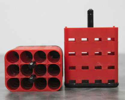 Lot of 2 Heraeus Sepatech Red Rectangle Rotor Bucket Adapters 12 x 10mL