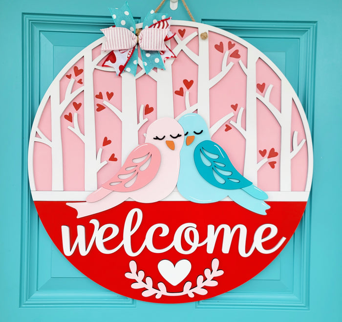 Love Birds Door Hanger