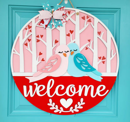 Love Birds Door Hanger
