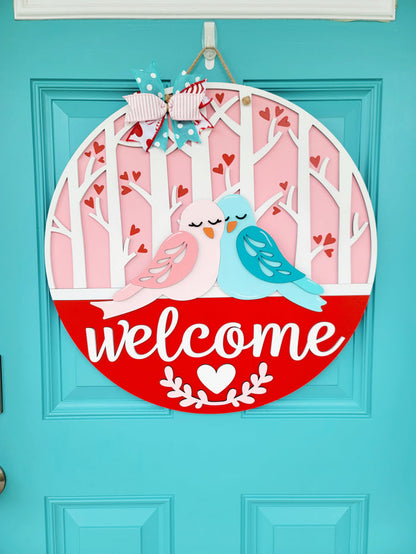 Love Birds Door Hanger