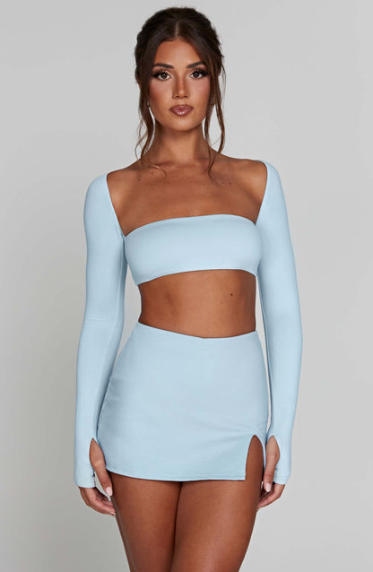 Lucianna Top - Baby Blue Tops Babyboo Fashion Premium Exclusive Design