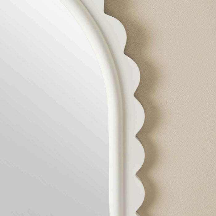 Lux Scalloped Edge Wall Mirror - White