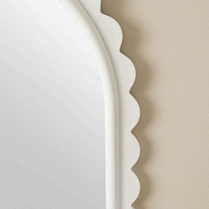 Lux Scalloped Edge Wall Mirror - White