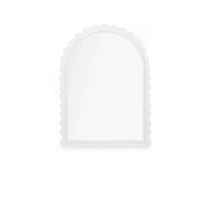 Lux Scalloped Edge Wall Mirror - White