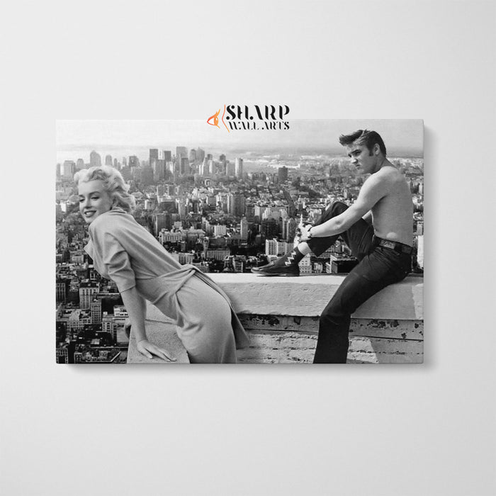 Marilyn Monroe And Elvis Presley Wall Art Canvas