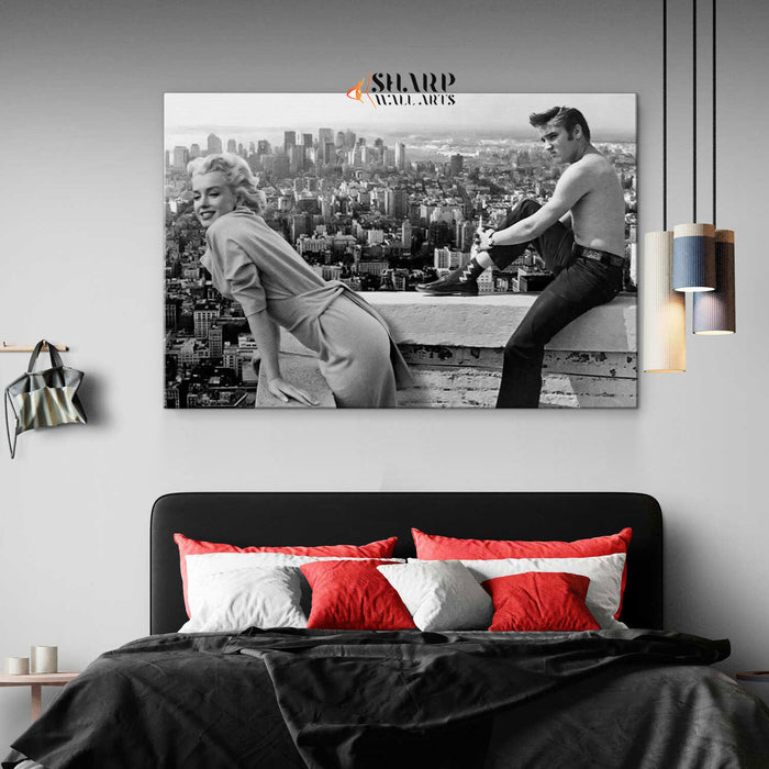 Marilyn Monroe And Elvis Presley Wall Art Canvas