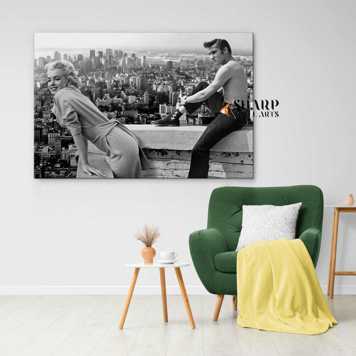 Marilyn Monroe And Elvis Presley Wall Art Canvas