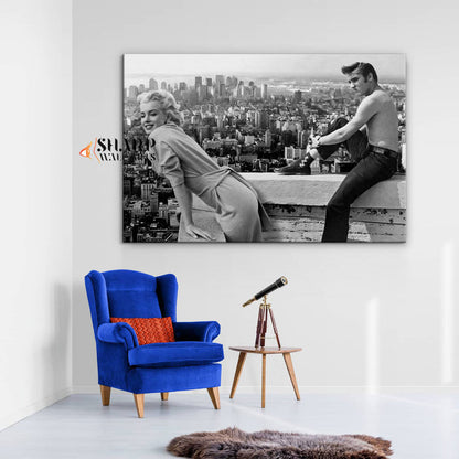 Marilyn Monroe And Elvis Presley Wall Art Canvas