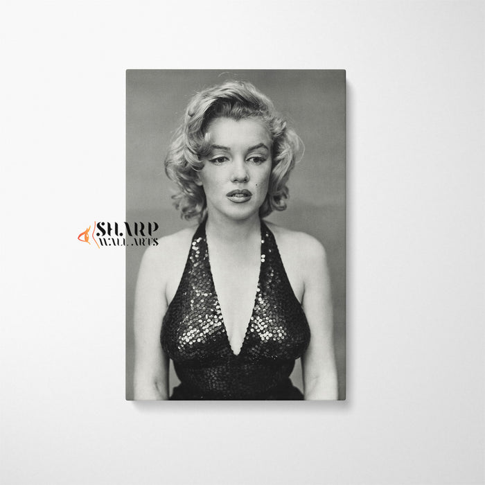 Marilyn Monroe In Black Dress Wall Art Canvas