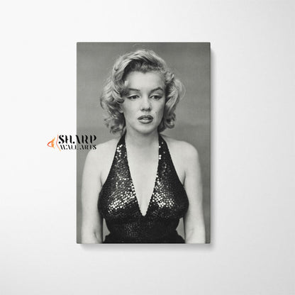 Marilyn Monroe In Black Dress Wall Art Canvas