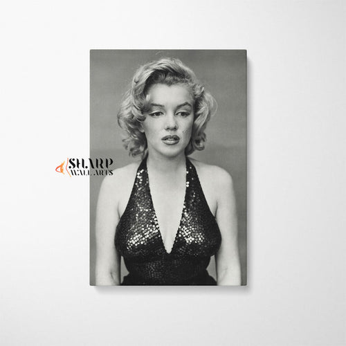 Marilyn Monroe In Black Dress Wall Art Canvas