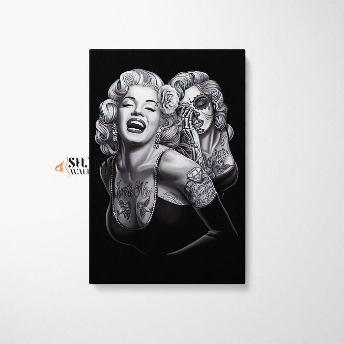 Marilyn Monroe Smile Now Cry Later Canvas Wall Art