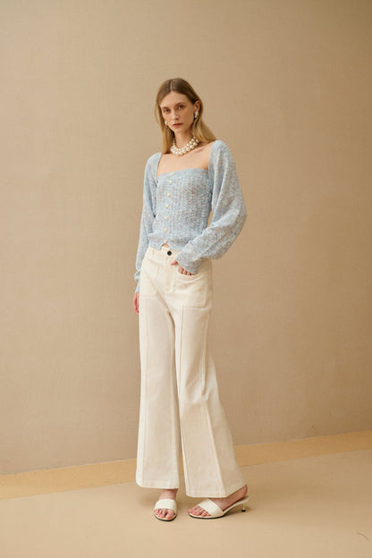 Marled knit tube top & shrug