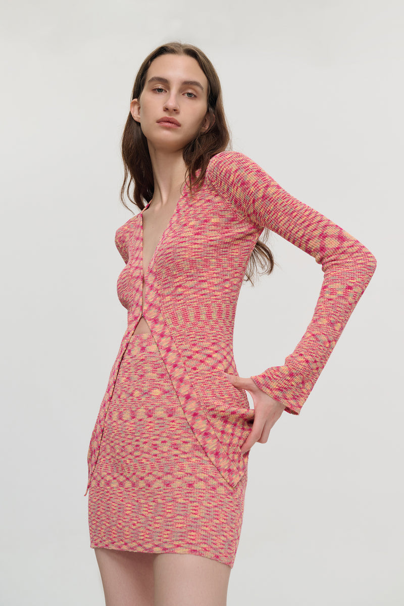 Marled knit two-piece set