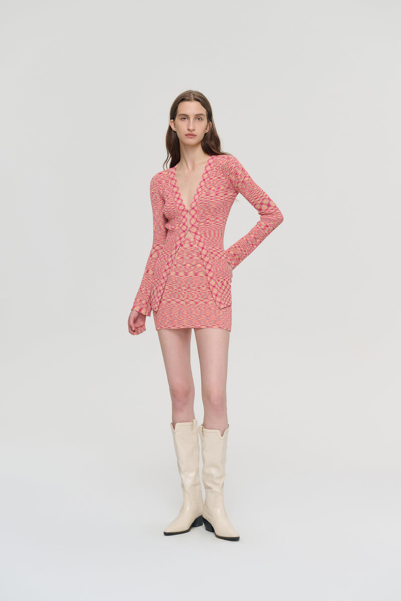 Marled knit two-piece set