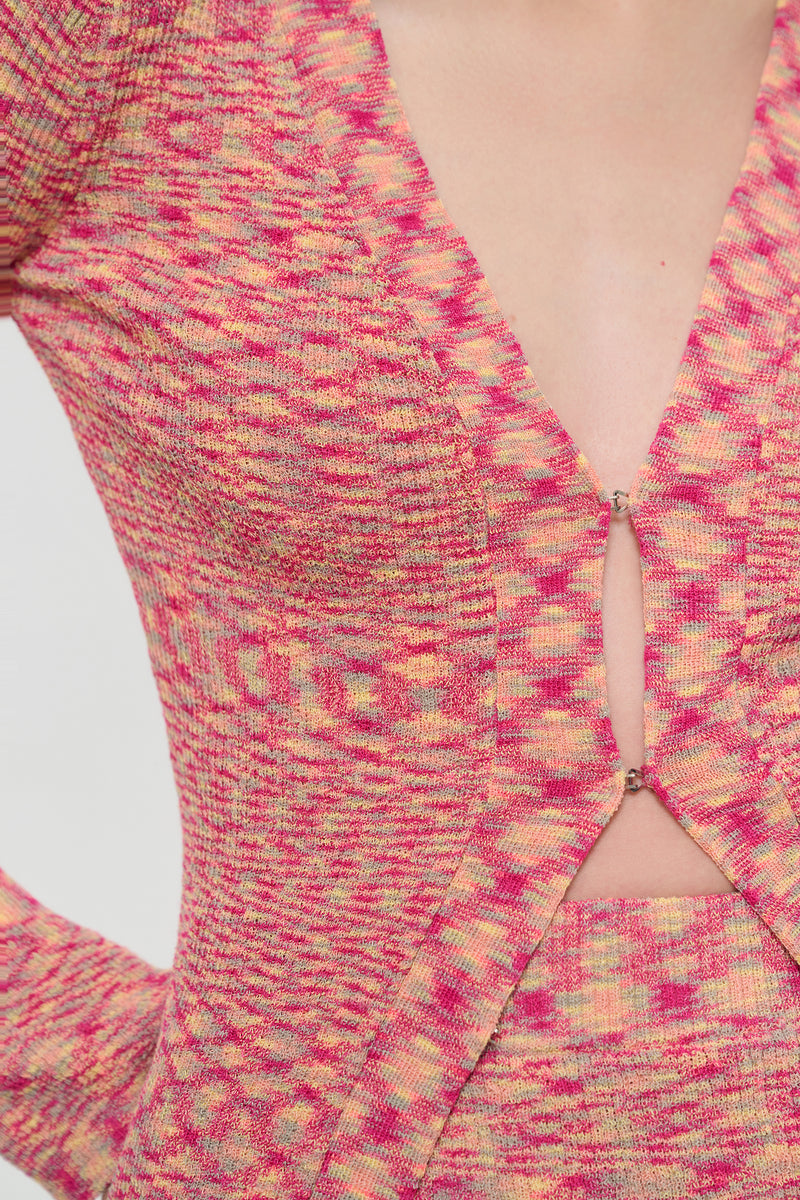 Marled knit two-piece set