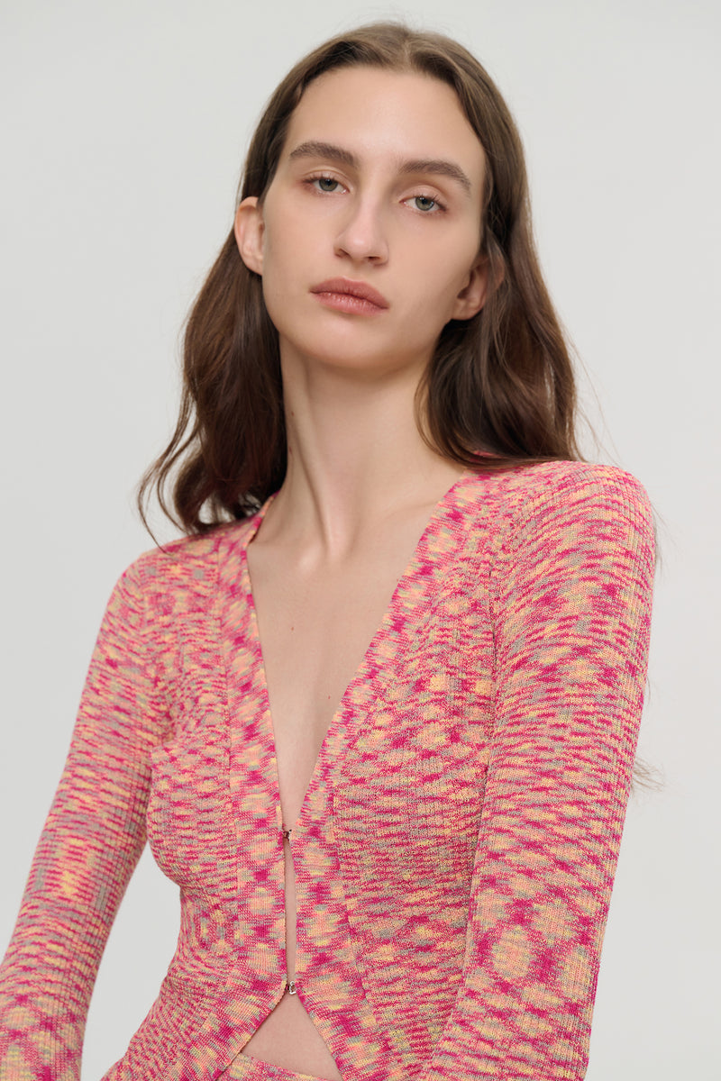 Marled knit two-piece set