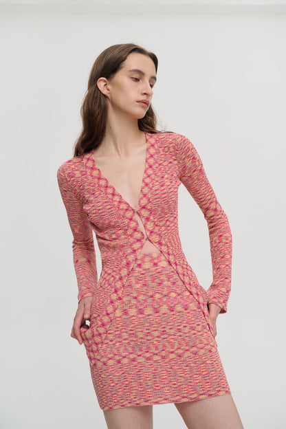 Marled knit two-piece set