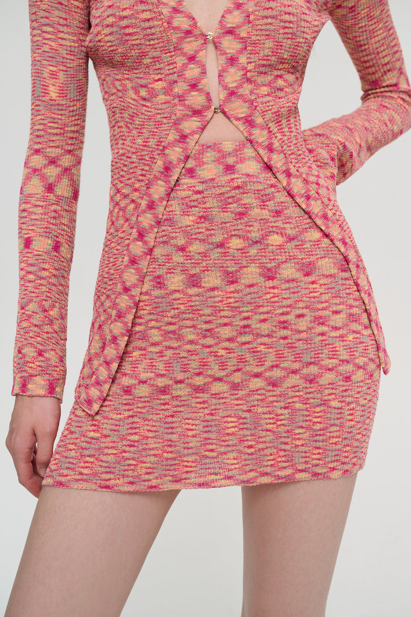 Marled knit two-piece set