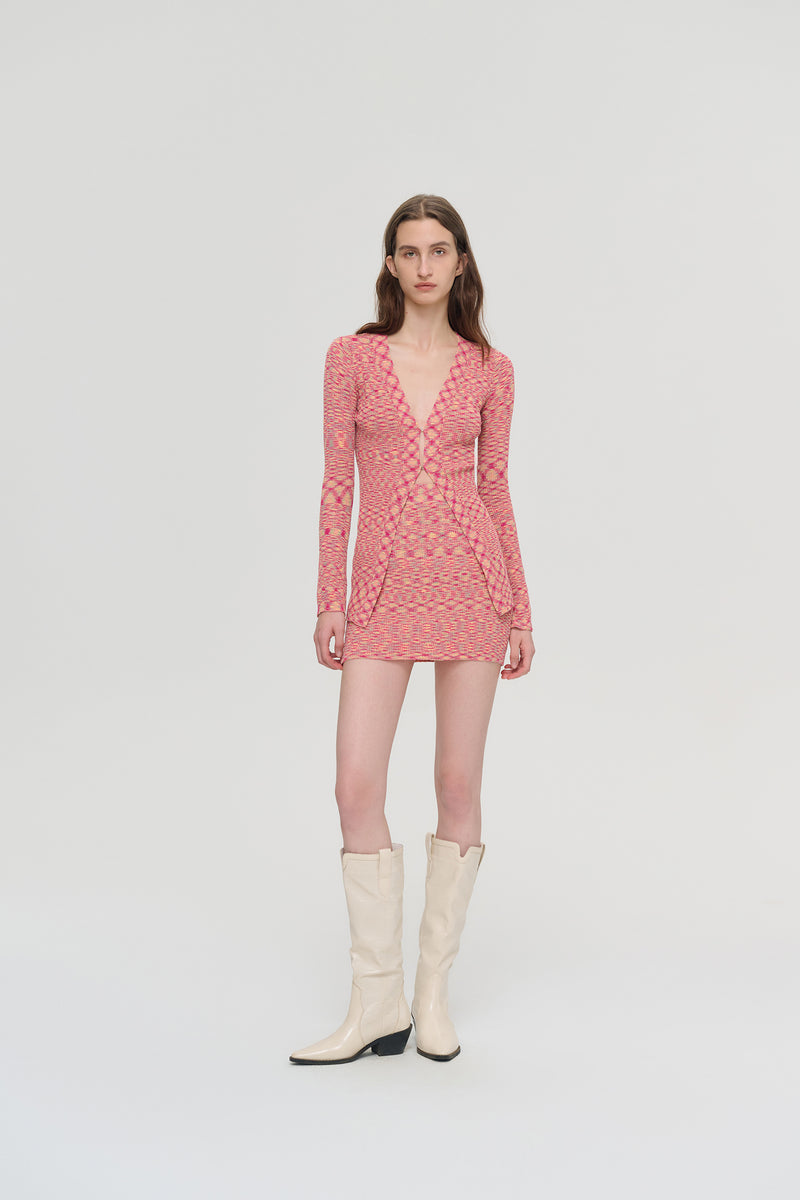 Marled knit two-piece set