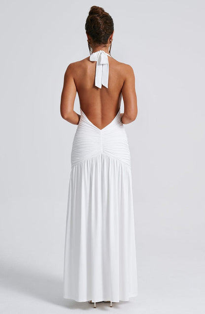Melania Maxi Dress - Ivory Dress Babyboo Fashion Premium Exclusive Design