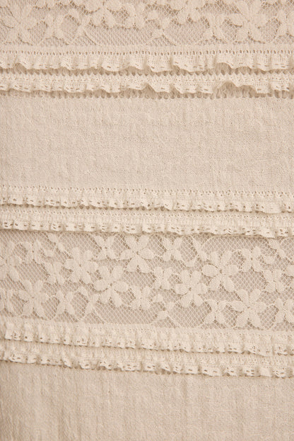 Melrose Ivory Long Sleeve Lace Maxi Dress