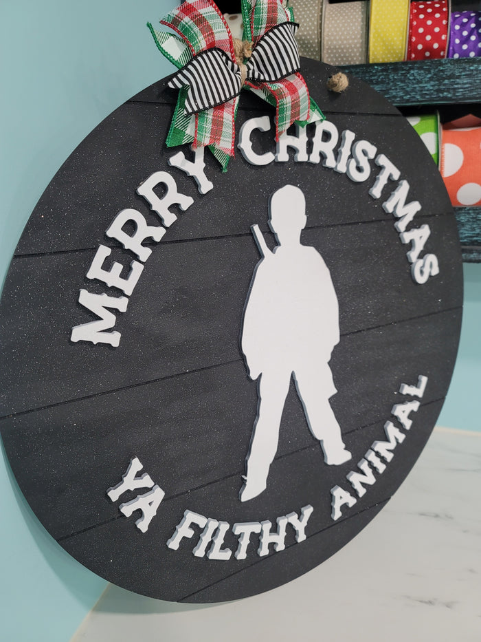 Merry Christmas Ya Filthy Animal Door Hanger