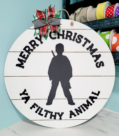 Merry Christmas Ya Filthy Animal Door Hanger