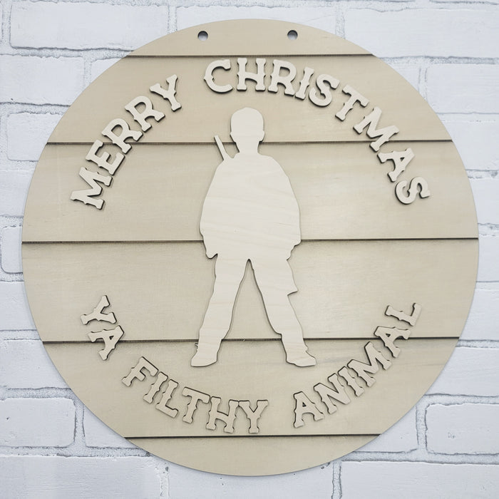 Merry Christmas Ya Filthy Animal Door Hanger