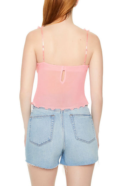 Mesh Ruffle Bustier Cami