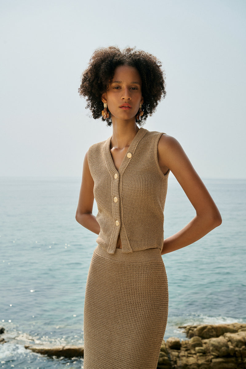 Metallic Thread Knit Set