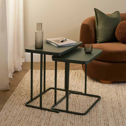 Mikkel Nesting Side Tables - Dark Green