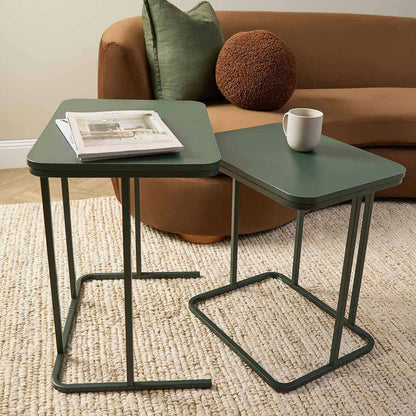 Mikkel Nesting Side Tables - Dark Green