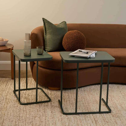 Mikkel Nesting Side Tables - Dark Green