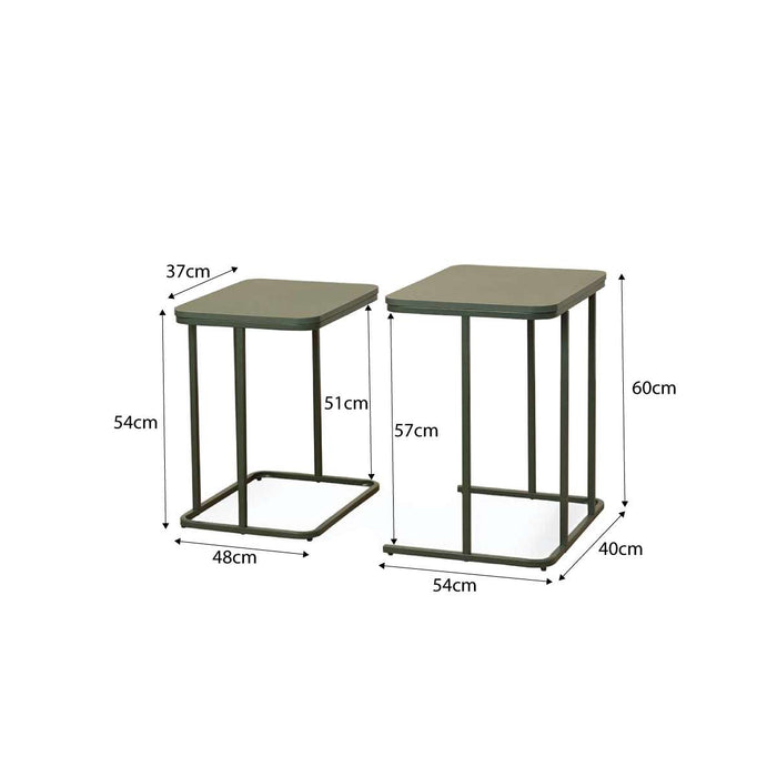 Mikkel Nesting Side Tables - Dark Green
