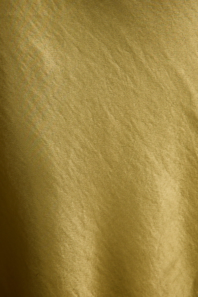 Mirabella Chartreuse Satin Maxi Dress