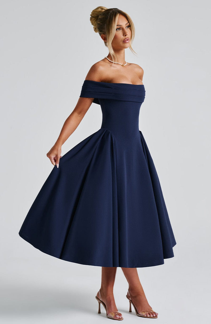 Miranda Midi Dress - Navy Dress Babyboo Fashion Premium Exclusive Design