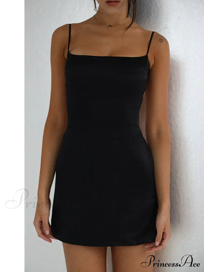 Mirror Palais Stylish Silk Mini Dress 16 Days / 2 Xs Black