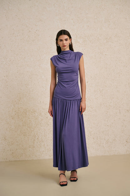 Mock neck cap sleeve set